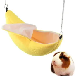 Forniture a forma di banana Nest Plussh Cotton Cruppo di cotone Calda House Hammock Rat Mouse Living House Hanging Tree Caster Accessori 2024