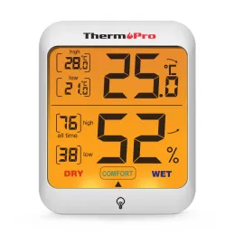 Göstergeler Thermopro TP53 Dijital Termometre Higometre Arka Işığı Kapalı Oda Termometre Sıcaklık ve Nem Monitör Hava İstasyonu