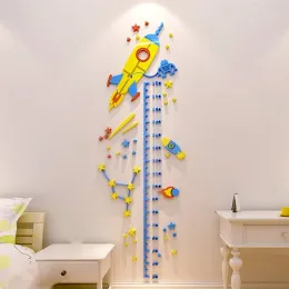Adesivos garotas altura régua adesivo ufo rocket altura gráficos de parede adesivo bebê enfermeira decoração papel de parede do quarto decalque de parede 1pc