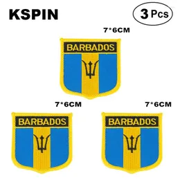 Brouches Barbados Shiled Flag Patches National for Cothing DIY Decoration