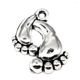 Charms Foot Jóias Fazendo Artes de Arte pendente Diy Man Jewelri 9x20mm 10pcs Antique Silver Color