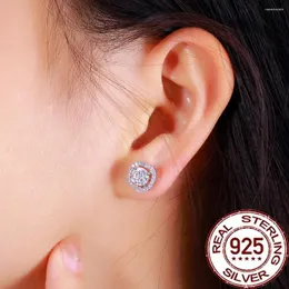 أقراط مسمار cwwzircons sterling الفضة 925 براقة دائرة الهدايا تشيك ستاس مربعة الحلق للنساء حفل الزفاف هدية مجوهرات فاخرة SE069