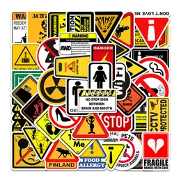 50 Warning Signs Personalized Graffiti Large Compartment Stickers Waterproof and Removable