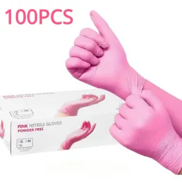 Gloves 100PCS Disposable Nitrile Gloves for Kitchen Multipurpose Gloves Powder Free Dishwashing Disposable Waterproof Nitrile Gloves