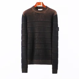 セーター高品質のトップストーニーメンズカジュアルセーター23FWクラシック刺繍バッジアイランド23825
