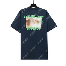 Palm pa harajuku 24ss lettera di stampa estiva stampa bolle lettere maglietta maglietta fidanzato regalo hip hop oversize hip hop unisex ad amanti maniche corta stile tees angeli 2288 wat