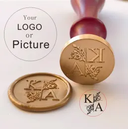 Artesanato selo de vedação personalizada selo de vedação personalizada com logotipo convite de casamento para presente de aniversário carimbo replacável Handle artesanato selo