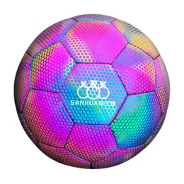 Offizielle Größe 5 Fußballnacht Glühe Reflexion Fußball PU Wearresistant Antislip Indoor Outdoor Training Match 240430