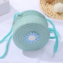 Rattan Woven Straw Bag Coin Purse Shell Form Handmade Summer Beach Shoulder Girl 240423