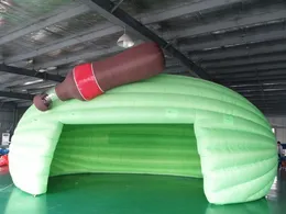 Oxford Cloth 10mwx6.5md (33x21ft) com exposição verde de tenda inflável de ventilador com capa de modelagem de coca