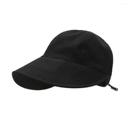 Berets Reisen-Sonnenkappe Schutzweiter Dame Outdoor-Hut mit verstellbarer Kordelstring Leichtes Anti-UV-Garten für Frauen