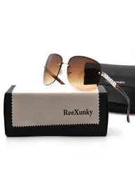 Okulary przeciwsłoneczne Rhinestone Kobiety Prostokąt Bezprawne Świecące Diamentowe Słońce Szklanki Ladies Ocor Oculos TOP2456143