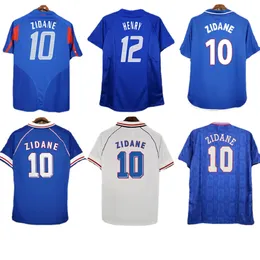 1998 ZIDANE HENRY Mens RETRO Soccer Jerseys DJORKAEFF VIEIRA Home Away Football Shirt 2006 2002 GRIEZMANN Short Sleeve Uniforms