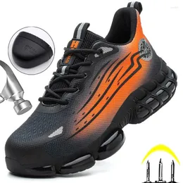 Boots Men Slip Resistant FashionWork Sneakers Steel Toe Shoes Safety Puncture-Proof Work Indestructible Protective