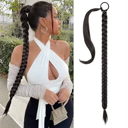 80cm Long Braid Ponytails Hair Extensions Ponytail Three Strand Braid Pony Tail 31 inches SW244