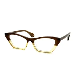 Theo Optyczne okulary dla mężczyzn kobiety retro designerskie szklanki mody okulary octanowe rama szczegółowa elastyczność Cateye Styl przeciwblasowy Light Light Plate z pudełkiem