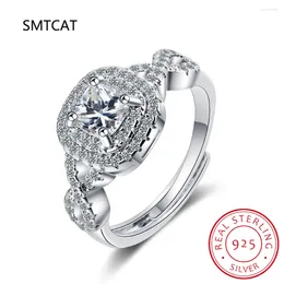 Cluster Rings 1.5/2/3ct D Color Moissanite Row For Women S925 Silver Square Bag Bands Slightly Inlaid Diamonds Fine Jewelry