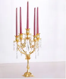 Europeisk stil Candelabra Romantic Candlelight 3 Arms 5 Arms Dinner Candlestick Lights Candle Holder Home and Wedding Table Deco1992050