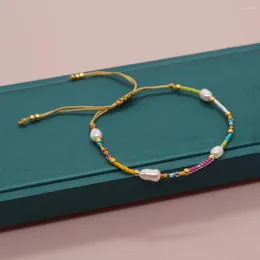 Strand 1PC Design bonito na moda de verão Bracelete colorida de amizade para mulheres Boho Bohemian Trendy Mix Pérolas de sementes de pérolas Jewelr