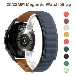 Geräte 20mm 22 mm Magnetischer Silikongurt für Samsung Galaxy Watch 3 4 5 /Gear S3 /Active 2 Sport Huawei Uhr GT 2E Amazfit Bip GTR Band