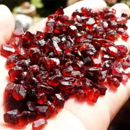 Dekorationer 100g Natural Red Garnet Tumbled Quartz Crystal Gravel Healing Energy Rough Mineral Exempel Collectables Garden Home Decor