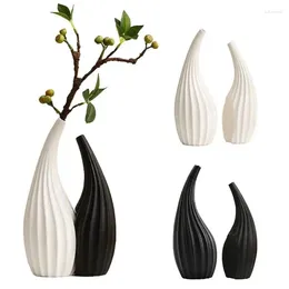 Wazony wazon z półki 2pcs styl boho ceramiczny kwiat minimalistyczny błyszczące wykończenie rustykalne wystrój półki dom