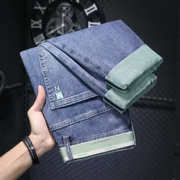 e morbidi jeans da uomo leggero elastico jeans primavera estate sottile pantaloni corti in forma slim fit 2024 marchio alla moda