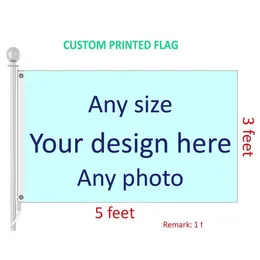 Banner Flags 3X5 Feet Custom Flag And Any Logo Color 100D Polyester Digital Printing W/ Shaft Er Grommets Drop Delivery Home Garden Dhwln