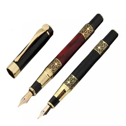 High Quality 530 Black Red Golden Carving Mahogany Business Office Fountain Pen School Student Supplies 240425