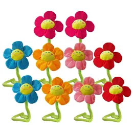 10 Stücke 32 cm weich und niedlich DIY mit gebogenem lächelnden Gesicht Daisy Sonnenblume Plüsch gefülltes Spielzeug für Spielzeugpuppen Vorhang Schnalle Kindergeschenk 240506