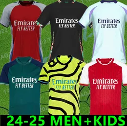 G.Jesus Saka Havertz Rice Soccer Jerseys 23 24 25 Smith Rowe Pre Match Special Odegaard Martinelli Nketiah 2024 2025 Fotbollssatser Skjorta Män barnfans Player version