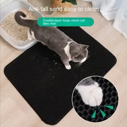 Mats Cat Litter Mat Double Layer Waterproof Urine Proof Trapping Mat Easy to Clean NonSlip Toilet Pad Cat Scratch Pad Large Foot Pad