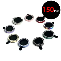 iPhone 150pcs 150pcs 15 14 13 12 11 Pro Max Plus Diamond Rear Camera Lens Protector Metal Ring 3D Bling Tempered Glass Decoration