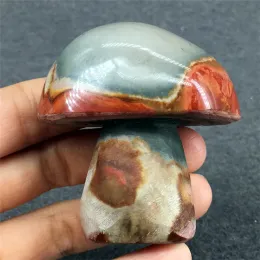 조각 1pc 버섯 조각상 천연 돌 조각 된 바다 옥스 쿼츠 손 세련된 치유 크리스탈 레이키 장신구 선물 방 장식