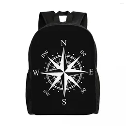 Backpack Compass Laptop Men Women Fashion Bookbag For College School Student Nautical Bag