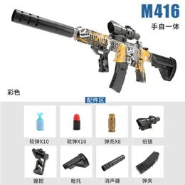 Manual elétrico 2 modos ejeção de bala macia M416 Toy Firing Blaster Rifle Sniper Launcher para adultos CS Fighting Boys Birthd 2871