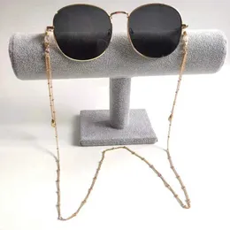 Glasögonkedjor Fashion Woman Solglasögon kedja vatten-dropp hänge anti-fallande glasögon glasögon sladd halsband guldfärg pläterad