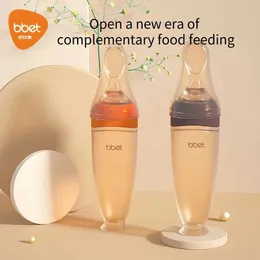 Tassen Geschirr Utensilien Bbet Baby Squeeze Fütterungsflasche Silicon Neugeborene Training Reislöffel Baby Getreide Lebensmittel Supplement Sicherheitstischwarel2405