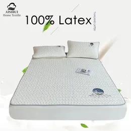 Nature Latex Bettmatte Pad Blatt für Schlafzimmer Sommerschlaf Matratze Bettdecke bequeme Eis Seidenbetthaut mit Kissenbezug 240506