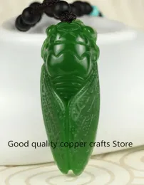 Rzeźby Chiny Hot Sale Handwork rzeźba zielona jadeiła cykada wisiorek