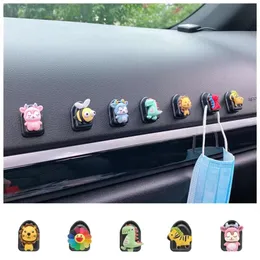 Upgrade New Car Mini Cartoon Hooks Hidden Decoration Clip Cute Animal Auto Interior Organizer Holder Durable Paste Type Small Hook