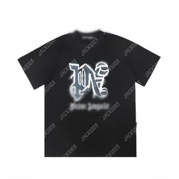 Palm PA HARAJUKU 24SS Summer Letter Printing Spray Paint Logo T Shirt pojkvän gåva Löst överdimensionerad hiphop unisex kort ärmälskare stil tees änglar 2274 hwv