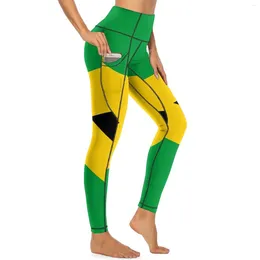 Mangings femminile Jamaica Flag National Celebration Fitness Yoga Pants Push Up Leggins Retro Stretchy Design Sport Legging Birthday Regalo