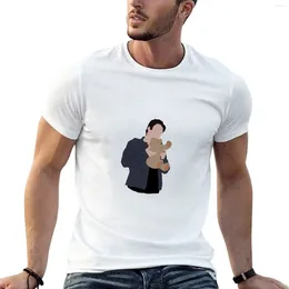 Men's Polos Damon Holding Bear T-Shirt Summer Clothes Blank T Shirts Boys White Oversized Shirt Heavy Weight For Men