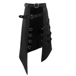 Byxor punk veckad kjol öppen främre mäns gotiska läderbälte medeltida romerska krigare kilt metall snygga kläder