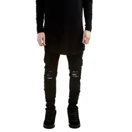 Streetwear mens svart mager denim byxor män mode av hög kvalitet sim fit jeans byxor för 240430