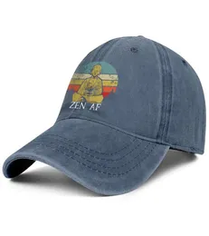 Damn Right Zen Af Unisex denim baseball cap fitted cool team hats AF Spiritual Essence Camouflage White Marble Flash Gold Gay8379696