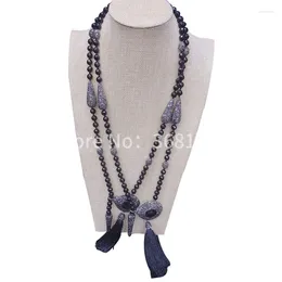 Подвесные ожерелья модная кисточка заслуживает того, чтобы играть роль ожерелья женского по -черной длинной модели 100
