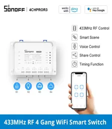 Sonoff 4ChPor3 4 Gang Intelligent Wireless RF Control Control Module Breaker WiFi Smart Light Switch funziona con il controller RM433 tramite EWE2272014