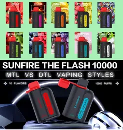 Sunfire Big Fog Puff 10000 Puffs Ondosable E Сигарета 20 мл Предварительно заполненные 650 мАч DTL Vape Devic